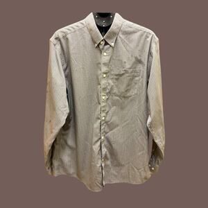 VTG Eddie Bauer Men’s Gray Plaid Wrinkle-Free Relaxed Fit Buttondown Shirt